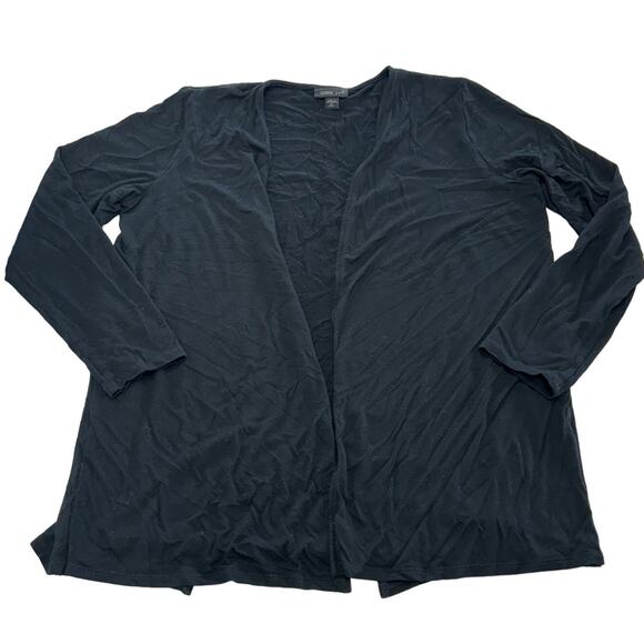 J.Jill Cardigan Womens Medium Petite Black Knit Split Back Sweater - Picture 1 of 10